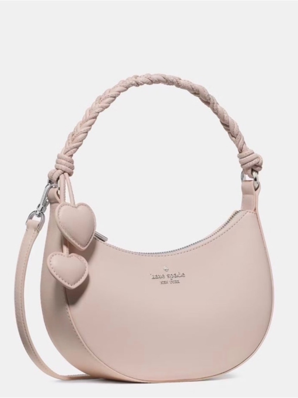 kate spade Blush Pink Braided Handle Hobo Bag NWT